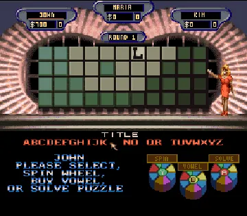 Wheel of Fortune (USA) screen shot game playing